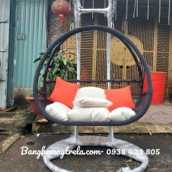 Xích đu đôi giả mây treo ban công
