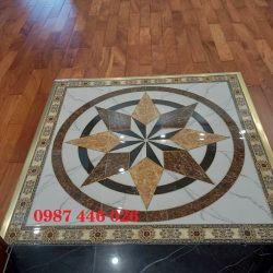 Gạch thảm vuông lát nền khắc vàng
