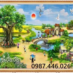 Gạch tranh làng quê