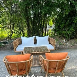 Bàn ghế giả mây sân vườn