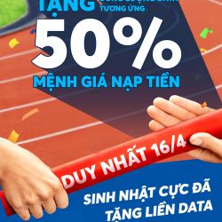 Khuyến mại nạp tiền tặng data mừng sinh nhật MobiFone 31 năm