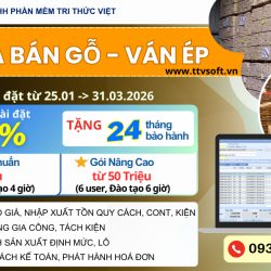 Giảm phí cài đặt cho phần mềm mua bán Gỗ, Ván ép