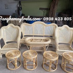 Sofa mây tự nhiên lưới mắt cáo