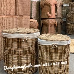 Giỏ tròn mây tre đan tự nhiên
