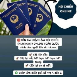 NHẬN LÀM HỘ CHIẾU ONLINE - 63 TỈNH THÀNH - Hộ chiếu gửi về tận nhà