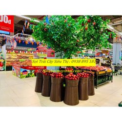 Giỏ mây trưng bày trái cây cho siêu thị, khay mây trưng bày hoa quả cho siêu thị