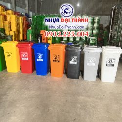 Thùng rác nhựa 120 lít HDPE chất lượng -Nhựa Đại Thành