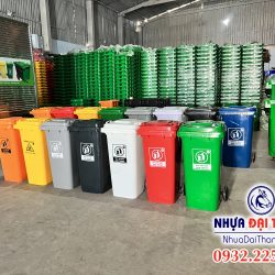 Thùng rác 120 Lít nhựa HDPE nguyên sinh chất lượng