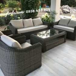 Bàn ghế sofa phòng khách mây nhựa