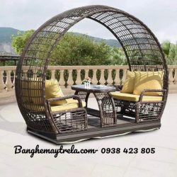 Bàn ghế chụp hình ngoài trời nhựa giả mây