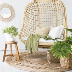 Xích đu đôi mây tự nhiên treo trần nhà