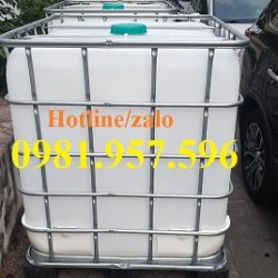 Vỏ tank nhựa 1000l cũ, bồn nhựa IBC 1000L đã qua sử dụng