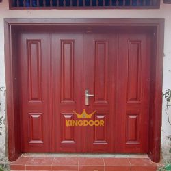 Cửa Thép Vân Gỗ Tại Bình Định - Mẫu Cửa Thép Ban Công
