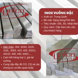Inox vuông đặc - Unico phân phối