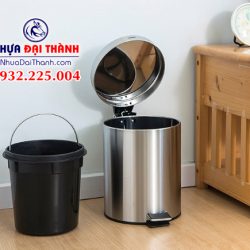 Thùng rác inox đạp chân tiện dụng (nhiều dung tích lựa chọn)-Nhựa Đại Thành