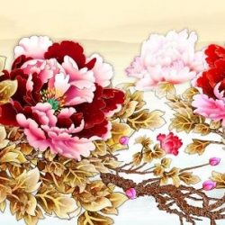 Tranh gạch men phong thủy hoa mẫu đơn HP0722