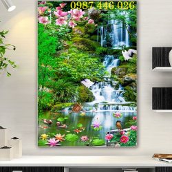 Gạch tranh phong cảnh thiên nhiên dựng vách
