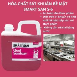 SMART SAN S-6 QUAT SANITIZER lau và sát khuẩn khu vực nấu nướng, dụng cụ nhà bếp