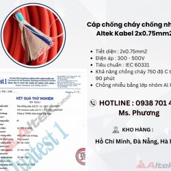 Cáp chống cháy chống nhiễu Altek Kabel 2x0.75mm2