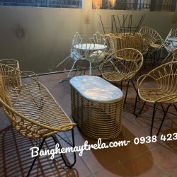 Bàn ghế mây nhựa thiết kế thanh mảnh