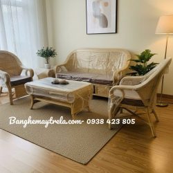 Sofa mây phòng khách đan kín