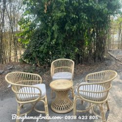 Bàn ghế mây tự nhiên uống trà giá rẻ