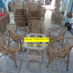 Ghế mây kiểu dáng retro cho cafe cóc , ghế sò mây cóc