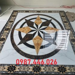 Gạch thảm lát nền nhà khắc vàng