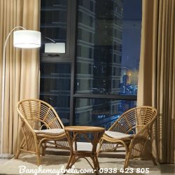 Bộ bàn ghế đọc sách bằng mây