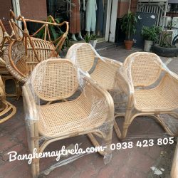 Ghế mây vuông kết hợp lưới mắt cáo