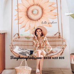 Ghế xích đu đôi mây tự nhiên treo trần nhà