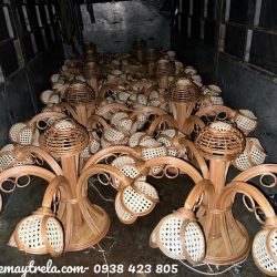 Đèn chùm thả trần mây tre