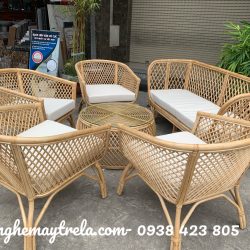Bàn ghế sofa mây tự nhiên hiện đại