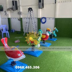 Thú nhún lò xo composite voi, gà, ngựa dành cho trẻ em