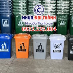 Thùng rác 60 Lít ( Nhiều màu)-Nhựa dẻo HDPE