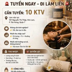 Tâm An spa tuyển kỹ thuật viên gội đầu dưỡng sinh làm tại Q7