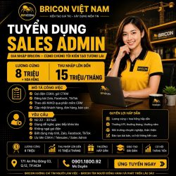 CTY BRICON tuyển NỮ NV Kinh Doanh CSKH làm tại Q12