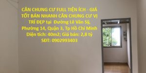 CĂN CHUNG CƯ FULL TIỆN ÍCH - GIÁ TỐT BÁN NHANH CĂN CHUNG CƯ VỊ TRÍ ĐẸP tại quận