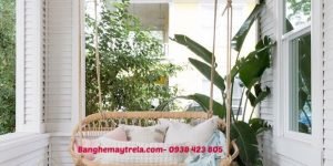 Xích đu đôi mây tự nhiên treo trần nhà