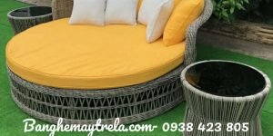 Giường tròn hồ bơi tắm nắng mây nhựa