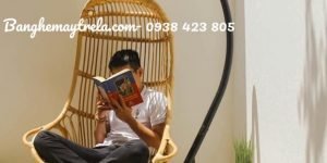 Ghế xích đu đơn mây tre