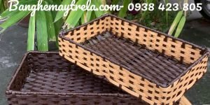 Khay mây nhựa chữ nhật