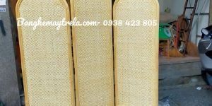Bình phong mây đan kín lưới trám