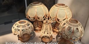 Đèn ngủ để bàn mây tre