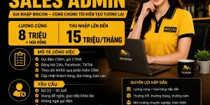 CTY BRICON tuyển NỮ NV Kinh Doanh CSKH làm tại Q12
