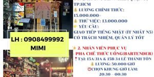 Nhà Hàng Q1 Tuyển Quản Lý Nhà Hàng - NV Pha Chế , Phục Vụ