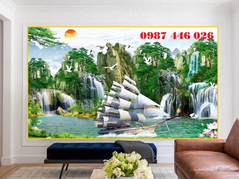 tranh-thuyen-buom-gach-tranh-3d