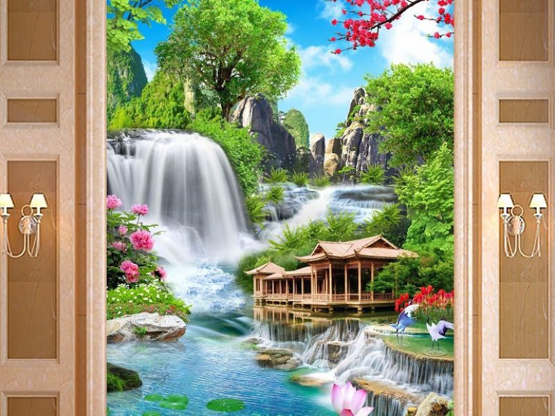 tranh-gach-men-thac-nuoc-chim-co