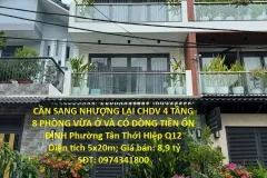 Sang nhượng CHDV 4 tầng, 8 phòng tại Quận 12, TP.HCM