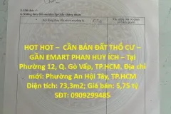 Cần bán đất thổ cư tại Gò Vấp, TP.HCM